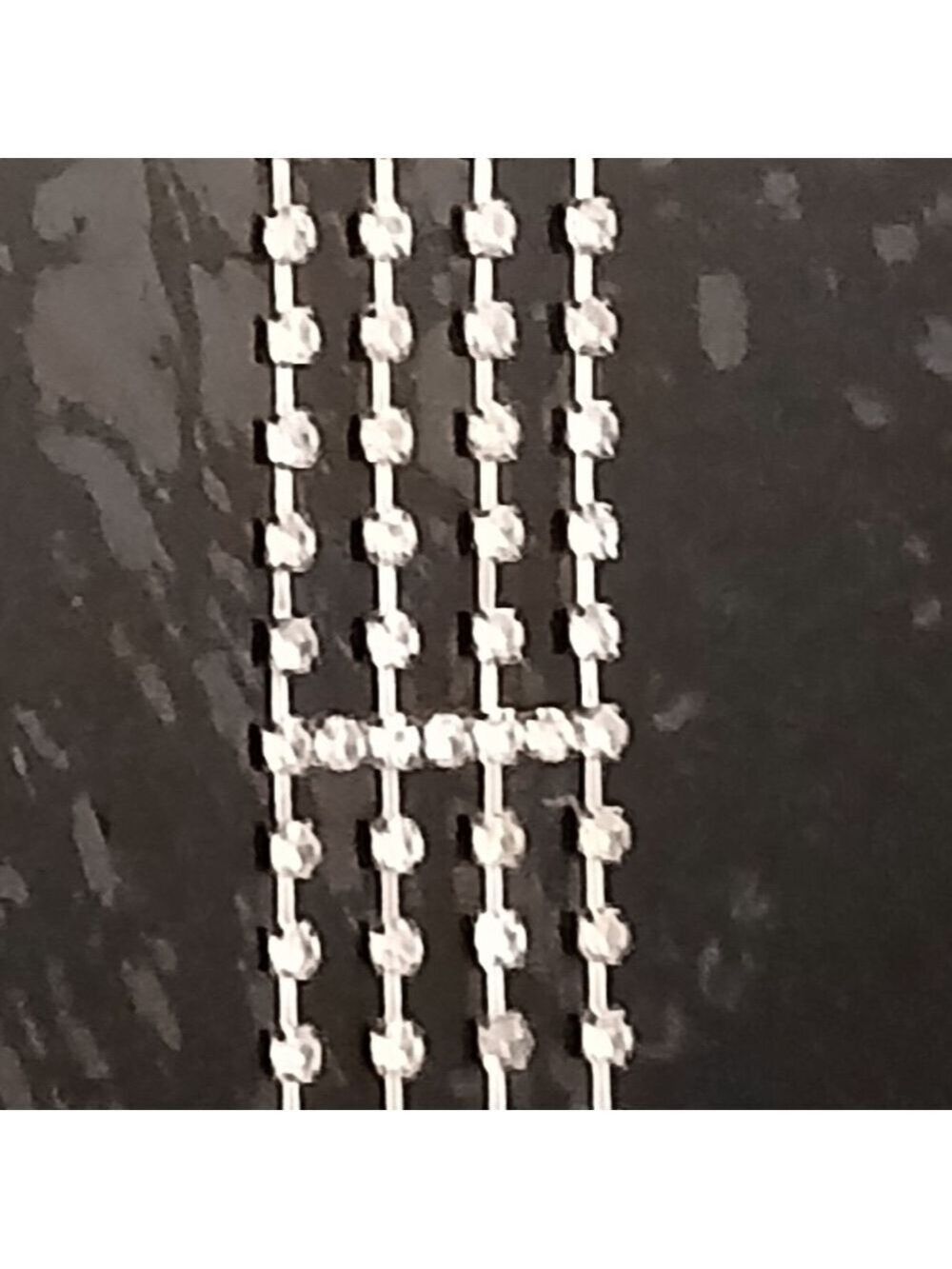 Metallic Crystal Clear Beaded Choker Necklace - Picture 3 of 8